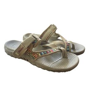 Skechers Women's Reggae Mad Swag Toe Thong Woven Active Summer Sandal Size 6‎